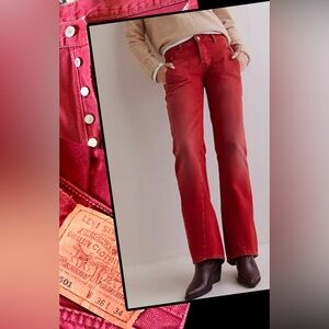#77 Vintage 1990’s Red Levis 501 Jeans Perfectly Broke In Worn Distressed Jeans